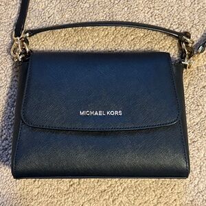 Michael Kors Navy Crossbody Bag with Gold Accents